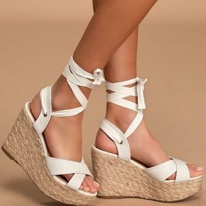 Chic Cream Wedge Sandals